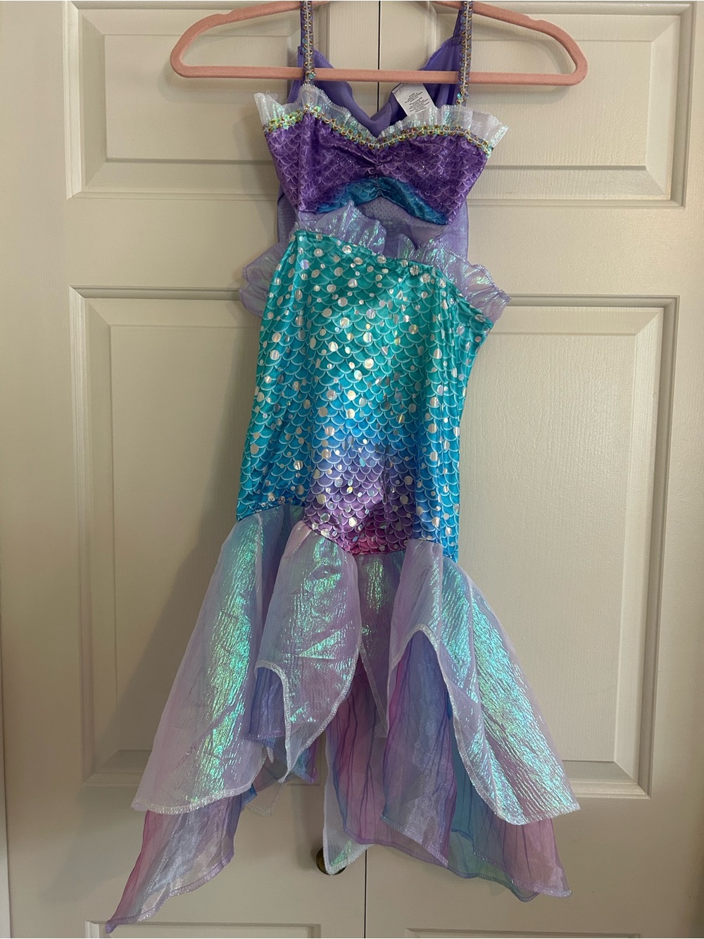 Disney Ariel Fantasy Play Costume Purple & Teal Mermaid Kids Dress, Size 4-6x